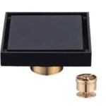 1500mm Black tiles insert shower floor drain