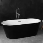 1700mm Black&white straight round luxury freestanding baths
