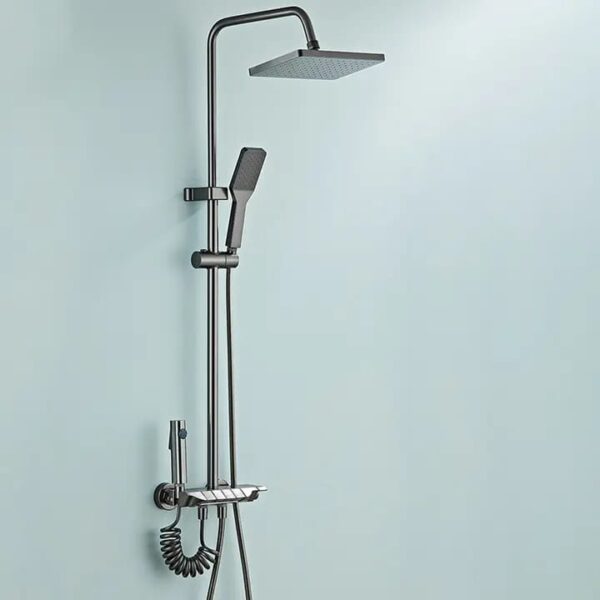 Grey Piano Button control Modern shower mixer set - Image 2