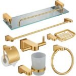 Square base Golden sets bathroom accessries