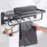 Black Multiple towel hanger with sponge hooks