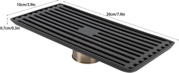 200mm Black Linear stainless heavy gage shower floor drain - Image 3