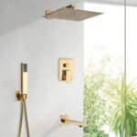 5 ways Square Golden concealed shower