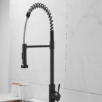 Black single chain sink mixer