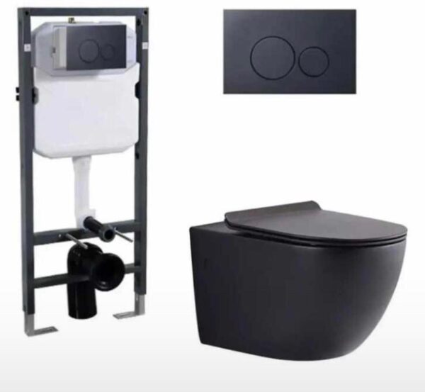 Black Round pan Executive concealed toilet - Image 2