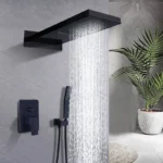 Black concealed panel shower