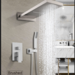 Brushed concealed panel shower