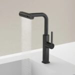 Black modern 2 ways spout pullout sink/basin mixer