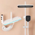 BS-SS021 white Digital piano button luxury shower sets