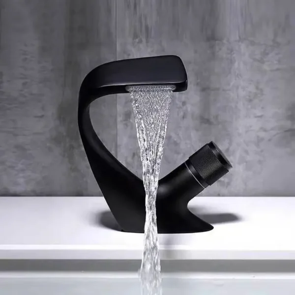 New Designer Waterfull Basin Mixer  Black