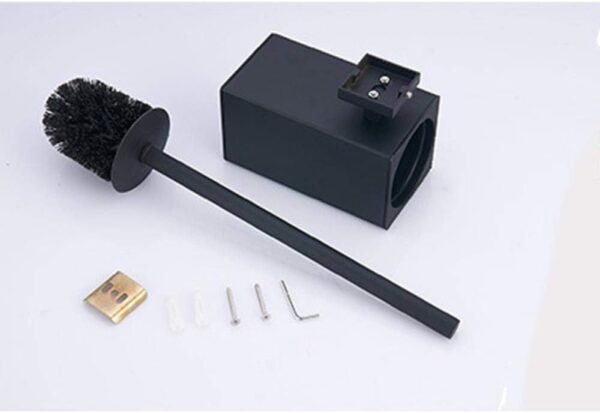 Square Black wall-hung toilet brush/holder - Image 3