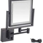 Black Square 3x Led Magnifying Mirror