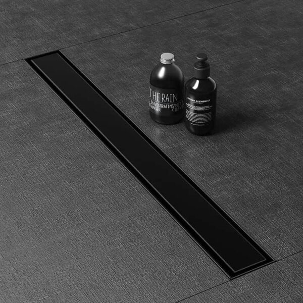 500mm Black tiles insert shower floor drain