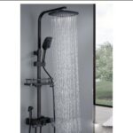 BS-SS030 Black Luxury piano shower sets with pressure spray