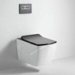 White marble design concealed toilet