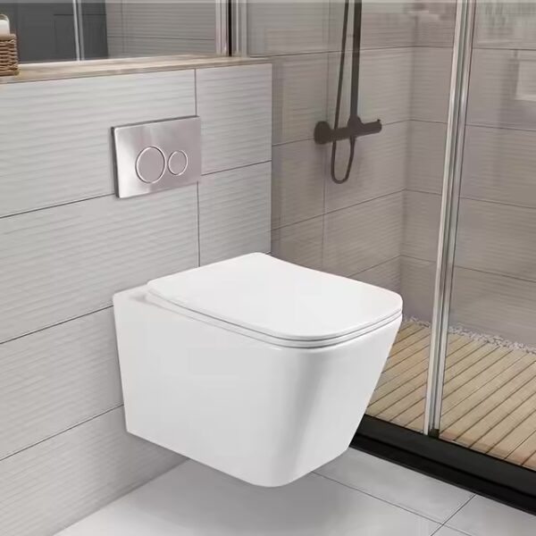 Square executive wall-hung toilet - Image 2