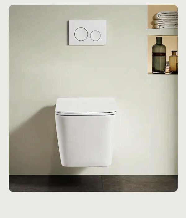 Square executive wall-hung toilet - Image 3