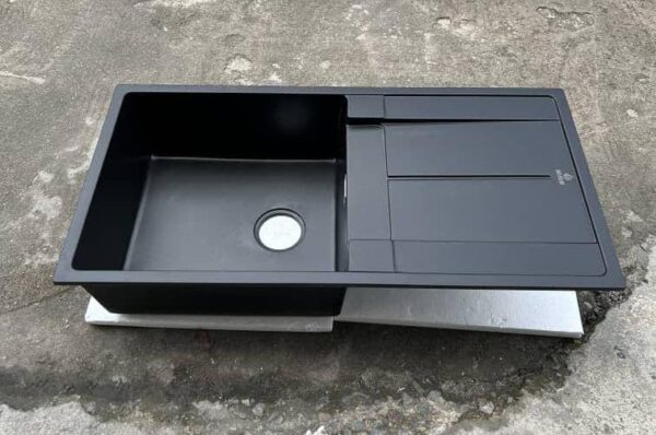 Single bowl Single Tray Acrylic sink  Black KS-AC09 - Image 2