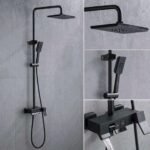 BS-SS011 Black heavy piano shower sets