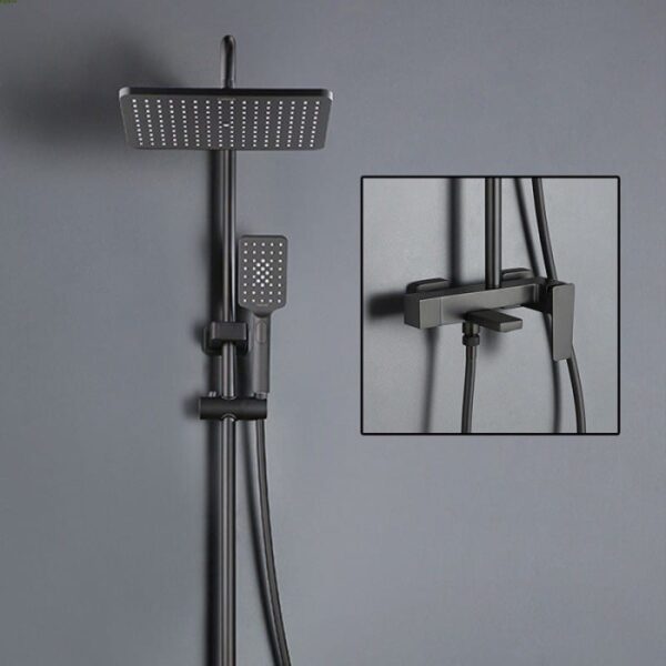 BS-SS030 Black flexible heavy Gage shower sets