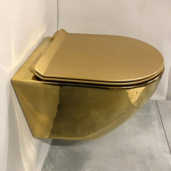 Golden round concealed wall-hung toilet