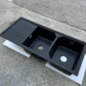 Double Bowl Single Tray Acrylic Kitchen Sink -AC18