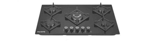 Executive glasstop 5 burners gas-hob built-in cooker