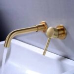 Golden bend stainless concealed basin mixer