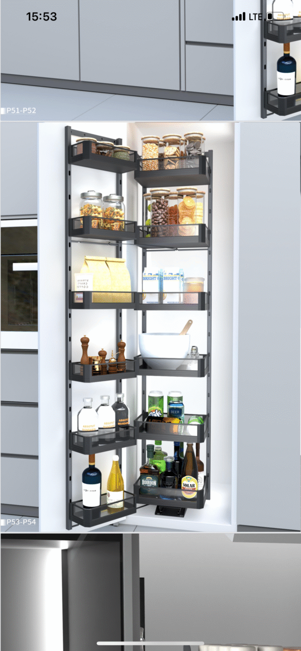 Glass pull-out pantry