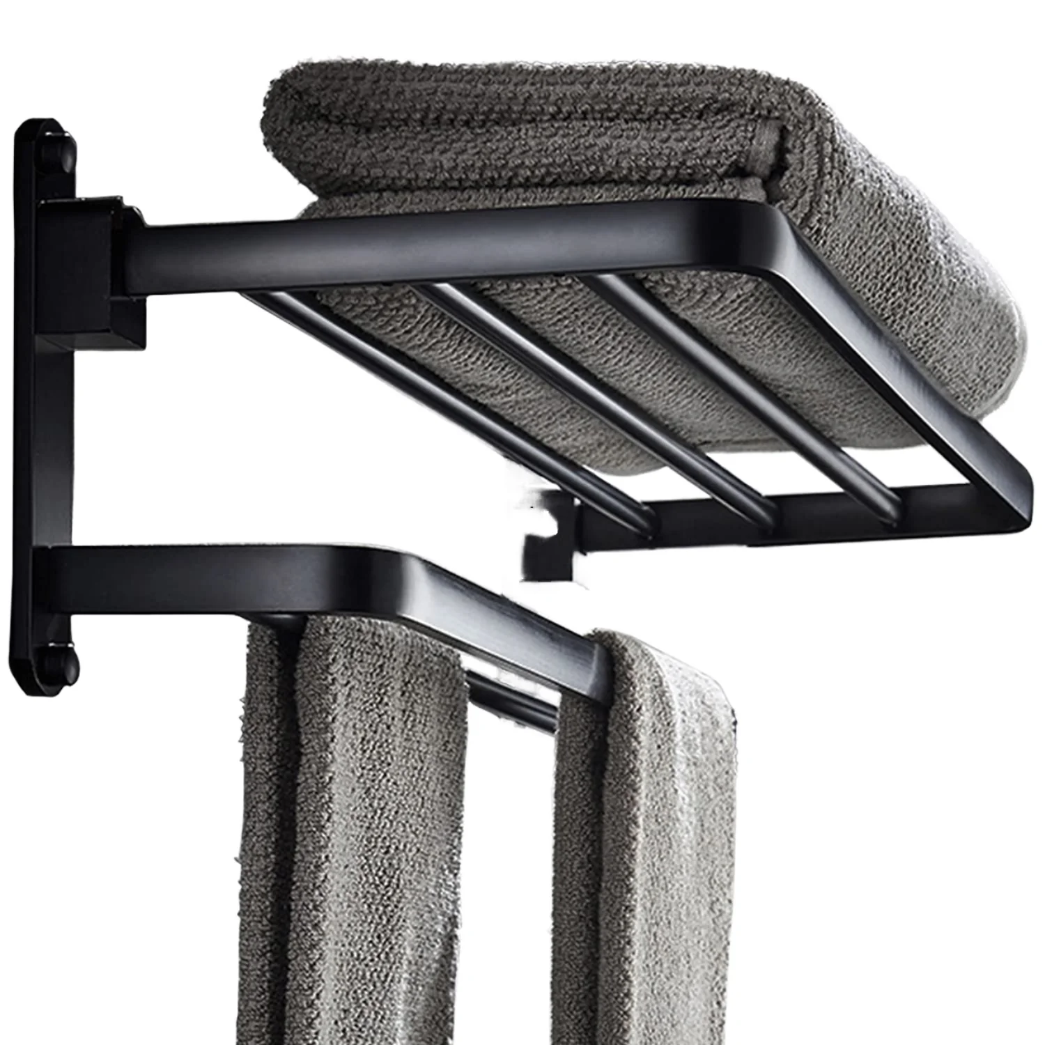 Aluminum multiple towel rack with hooks